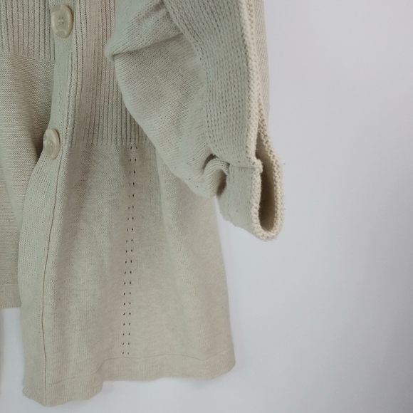 Studio Works XL Creme Cardigan Sweater Plus - Picture 3 of 10